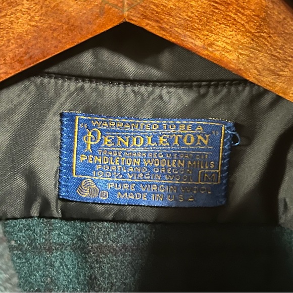 🪓PENDLETON - 100% Wool BLACKWATCH Plaid Button Down Shirt MADE IN USA - Size M - Picture 5 of 8